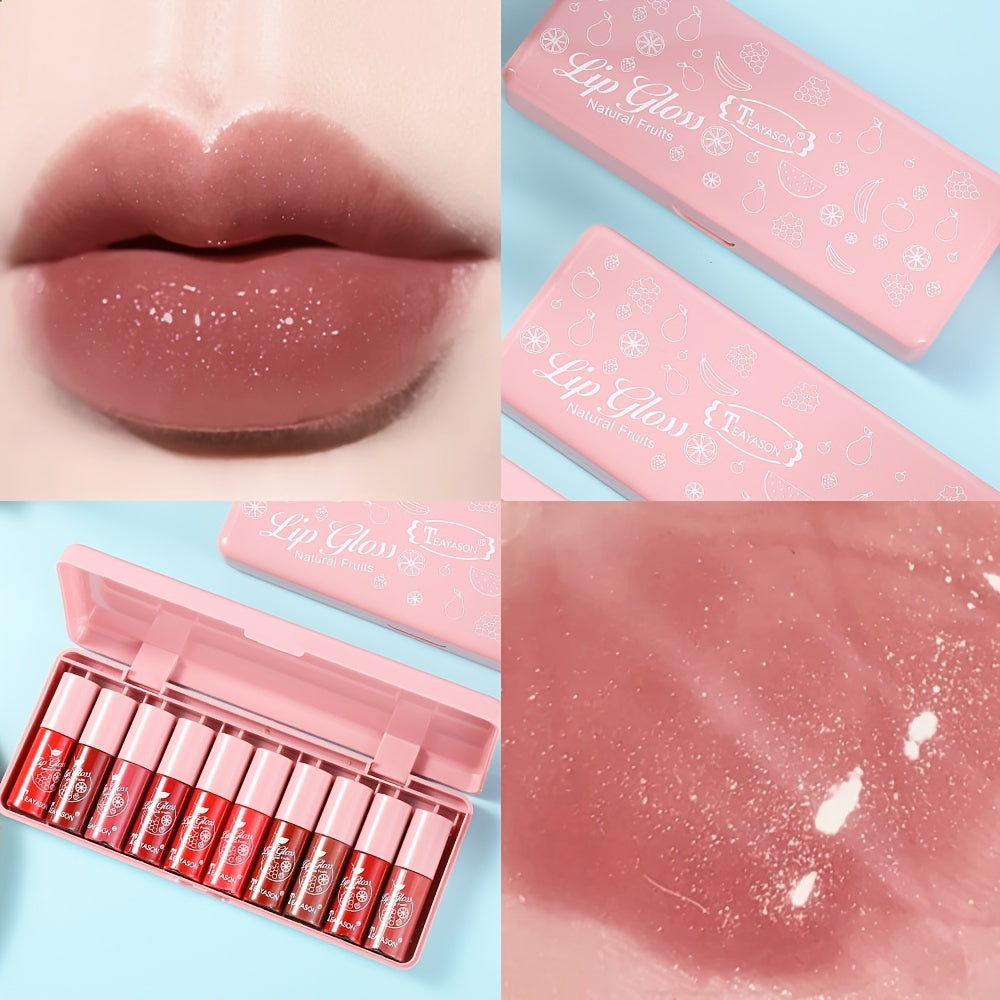 10 piezas de Lip gloss ¡Hidratación profunda!