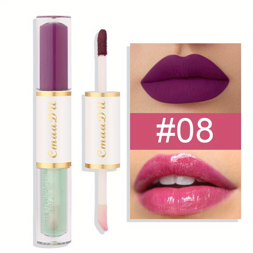 Lip Gloss de doble punta. Brillo labial y mate aterciopelado