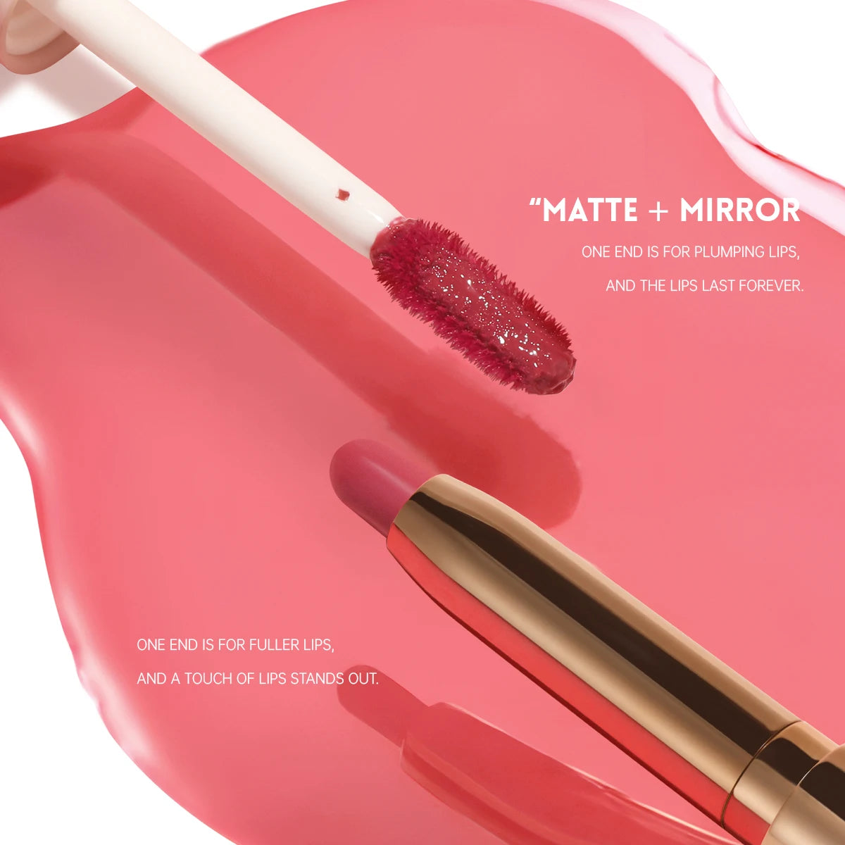 Lip Gloss de doble punta. ¡Hidratante y humectante de larga duración!