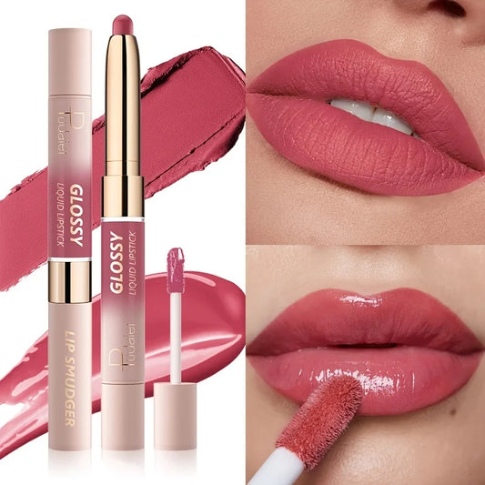 Lip Gloss de doble punta. ¡Hidratante y humectante de larga duración!