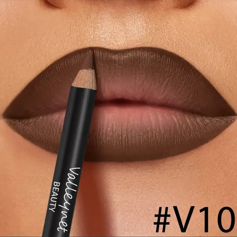 Kit de 4 labiales marrón oscuro: ¡Delineador de labios + brillos de labios resistente al agua!