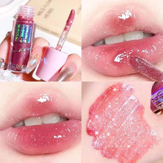 Lip Gloss ¡Acabado espejo con brillo de agua, hidratación absoluta